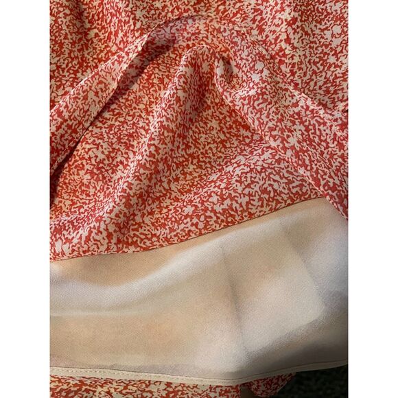 Cabi Bohochic Red/Pink Abstract Print Cottagecore Tiered Lined Sleeveless Top XS - Picture 3 of 5